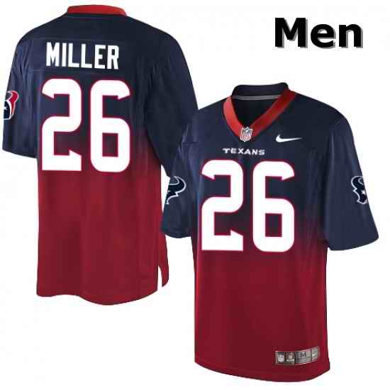 Men Nike Houston Texans 26 Lamar Miller Elite NavyRed Fadeaway NFL Jersey
